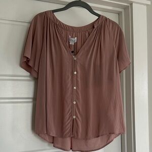 NWT Velvet by Graham and Spencer: Dusty Rose Button-Up Blouse
